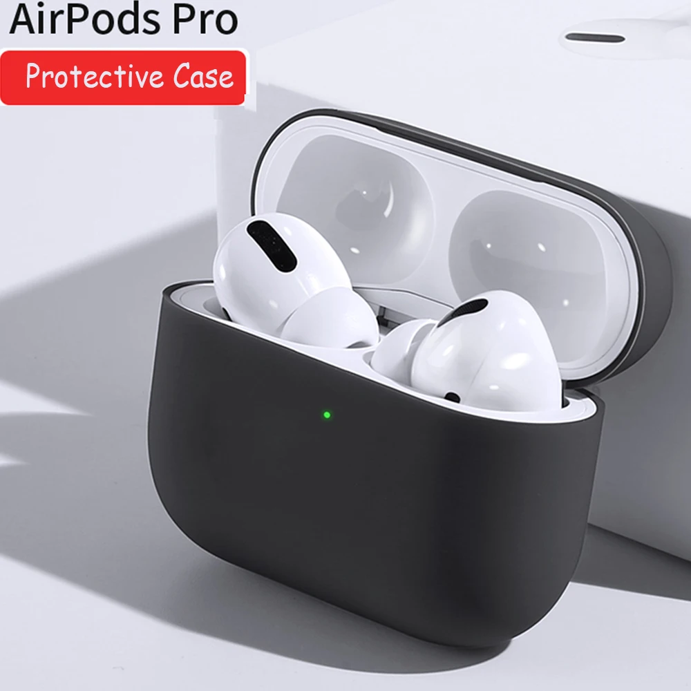 Черный Чехол для Airpods Pro, мягкий силиконовый чехол 1:1, Ультратонкий чехол для Airpods Pro, защитный чехол s Slim Shell Box - Цвет: Черный