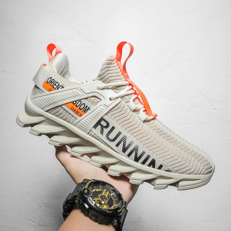

Trend Mens Running Shoes Blade Sport Shoes Shockproof Breathable Male Walking Gym Fitness Shoes Outdoor Casual Soft Sneakers