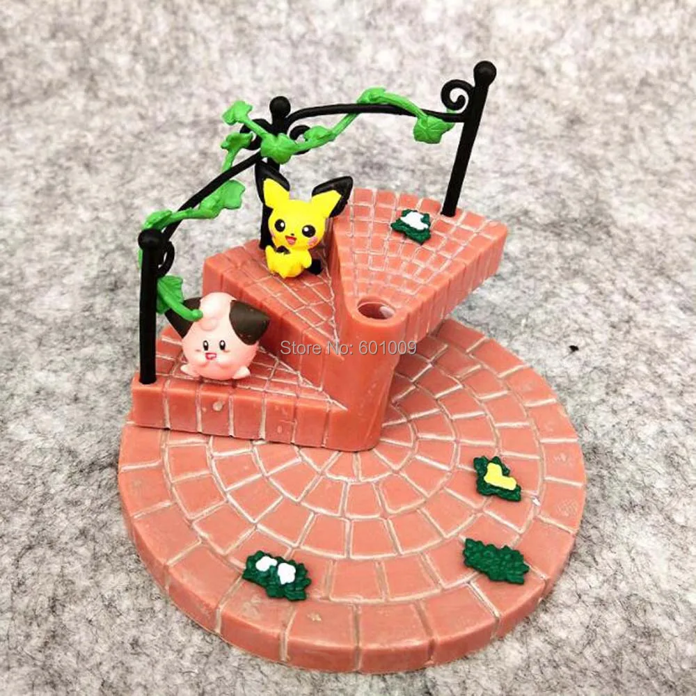 EMS 30/лот 6 шт. Пикачу Espeon Rowlet Pichu Clefairy Eevee Piplup 4-6 см спиральная лестница ПВХ фигурка модель игрушки