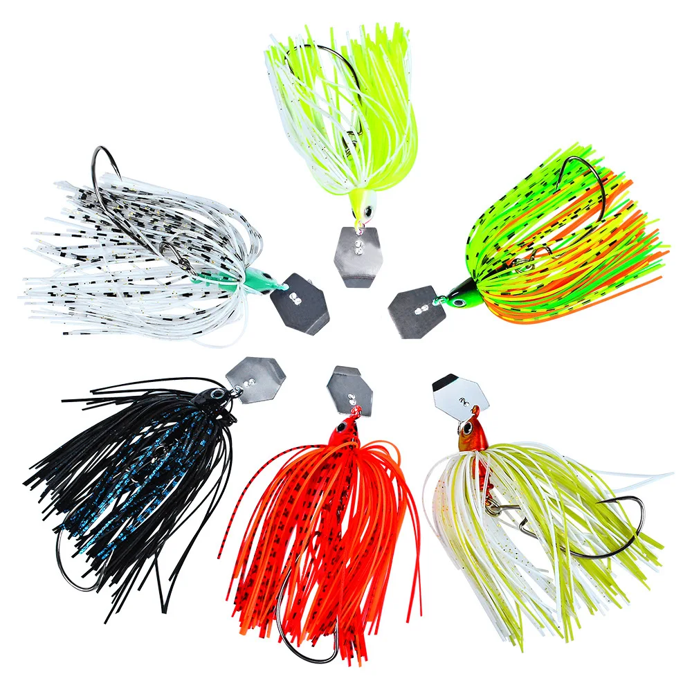 12G Spinner Bait Fishing Lures Baits Sequins Ocean Soft Fishing Lure Buzzbait Artificial Rubber Skirt Chatterbait Bass Pesca