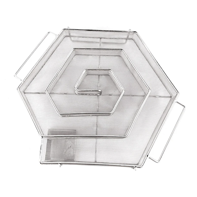 hexagon Барбекю гриль инструмент для приготовления пищи из нержавеющей стали генератор холодного дыма принадлежности для барбекю коптильня с Мини яблоко деревянный чип курительная коробка - Цвет: hexagon