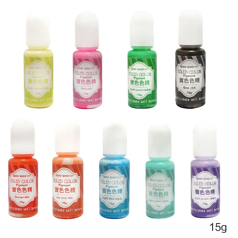 9 Pcs/set Solid Color Resin Dye Epoxy UV Coloring Pigment DIY Handmade Craft Art Set Jewelry Making Filler