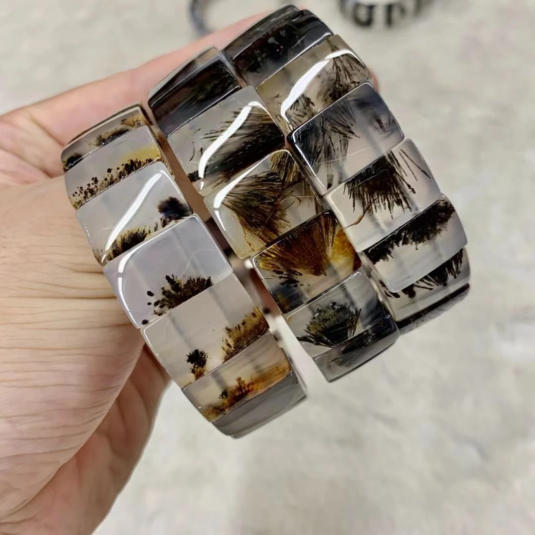 Tree Agate Gemstone Bracelet Natural Energy Jewelry Bangle For Man For Woman Wholesale