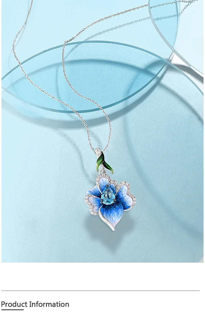puro 925 prata esterlina requintado azul orquídea