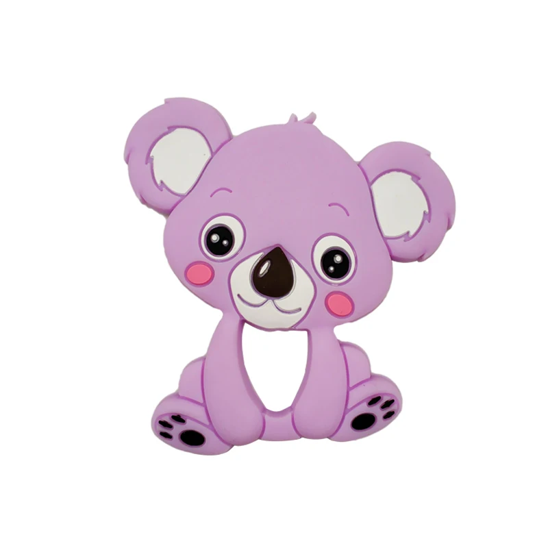 Koala Purple Силиконовые Прорезыватели для еды Diy животное коала детский спасательный круг Прорезыватель для младенцев силиконовые жевательные Подвески Детские Прорезыватели подарок игрушки для малышей - Цвет: Koala Purple