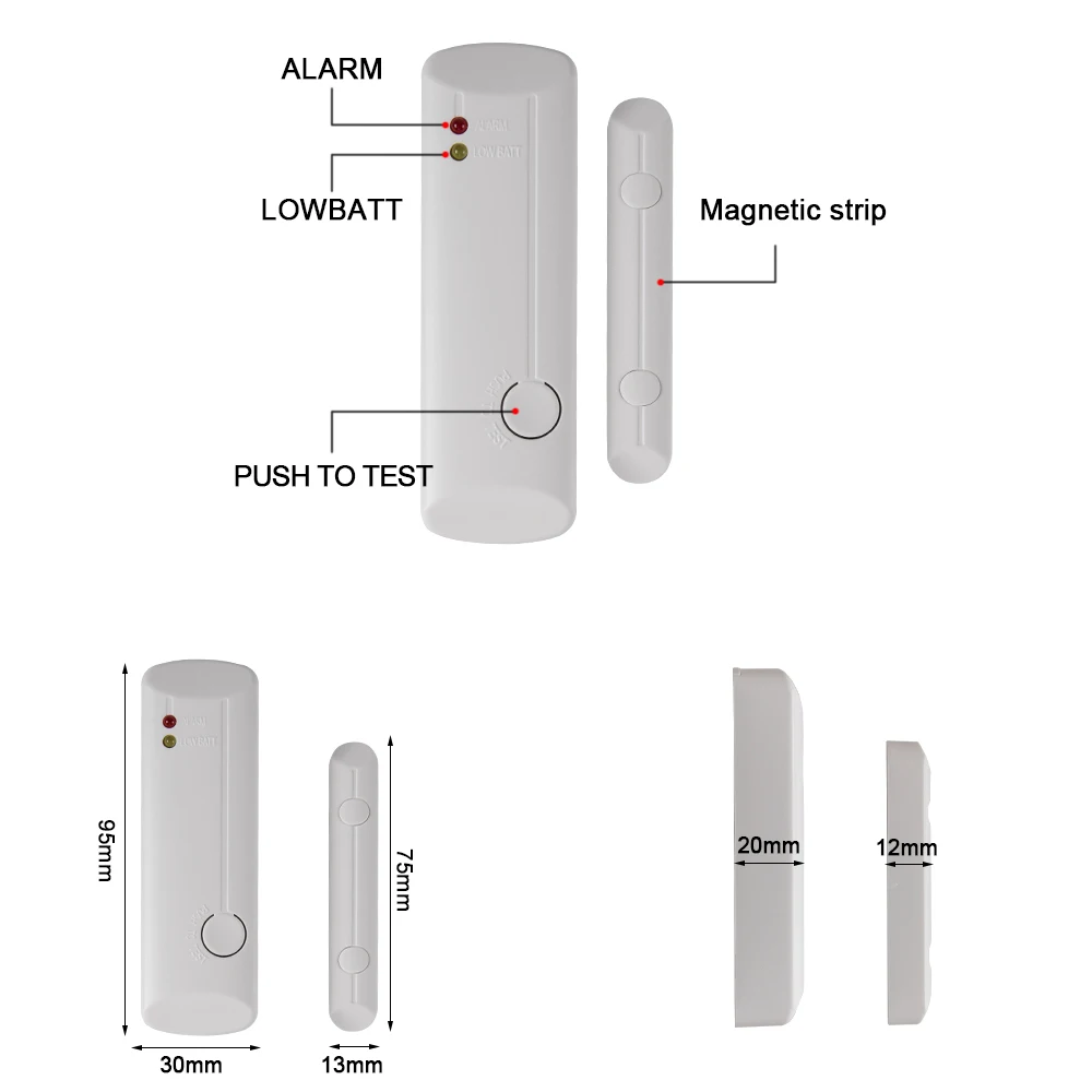 HEIMAN 433MHz Wireless Window Door Magnet Sensor Detector For Home Wireless Alarm System Burglar security prompt