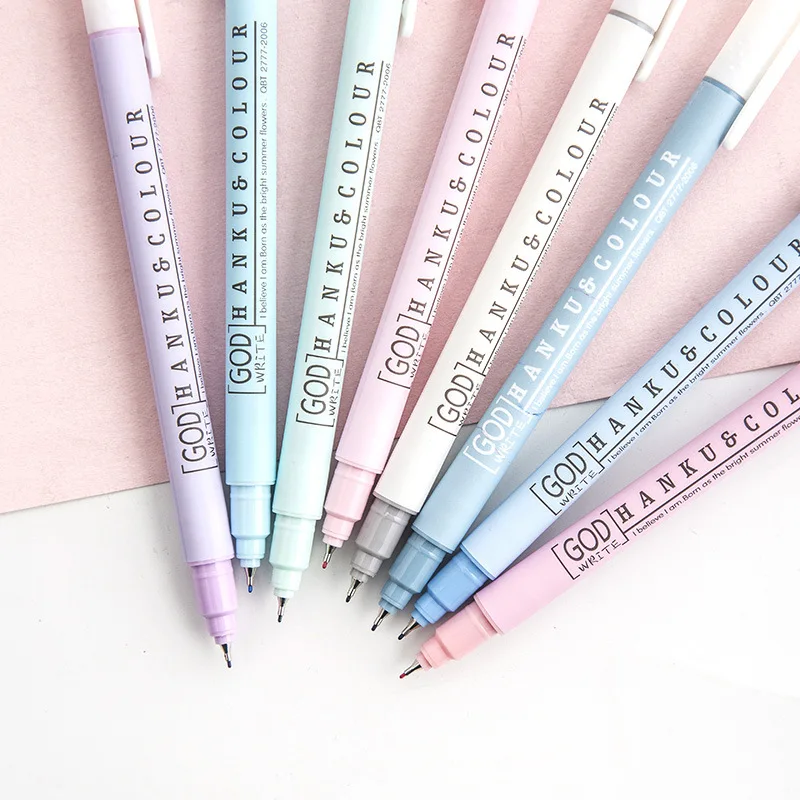 

8 pcs/pack Multi-Color Portable Gel Pen Set Ink Signature Pen Liner Promotional Gift Stationery School Office Writing Supply