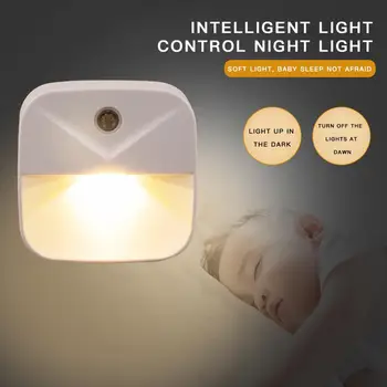 

Plug-in Energy-saving Light-controlled Night light Intelligent Induction Bedside Lamp Sensor Night Light Warm White/White