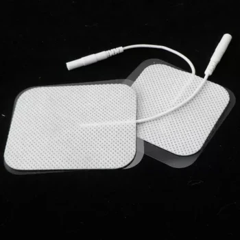 

100pcs /lot 5*5CM Top quality fabric Adhesive replacement electrode pads for muscle stimulator acupuncture Tens massager machine
