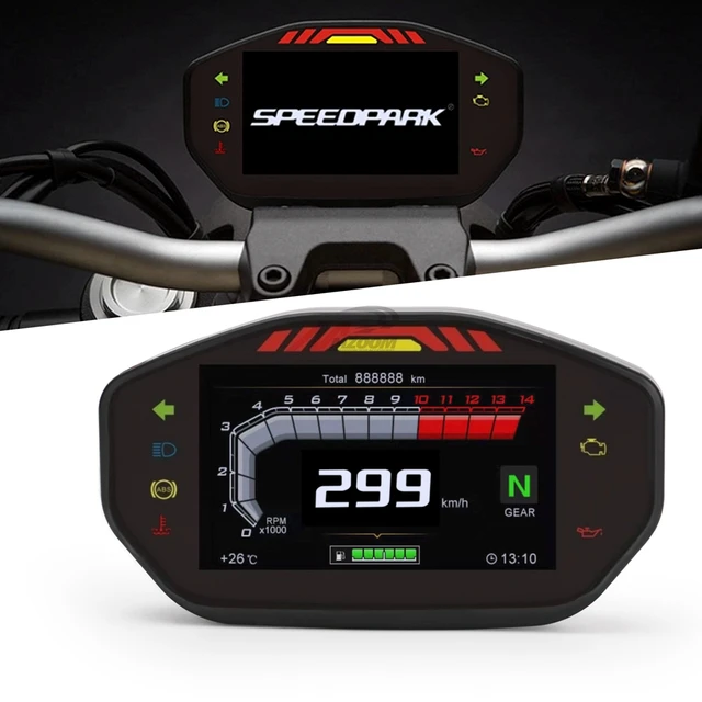 Compteur de vitesse numérique LCD universel pour moto, rétroéclairage,  odomcirculation, TFT, 6 vitesses, 1,2,4 cylindres, livraison gratuite