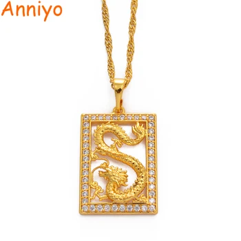 

Anniyo Dragon Necklaces for Women Girls Chinese Style CZ Jewelry Cubic Zirconia Mascot Ornaments Lucky Symbol Pendant #068904B