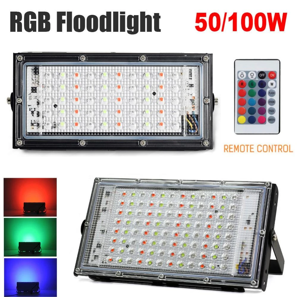 50W RGB Aluminium Alloy LED Flood Light Garden Waterproof & Remote Control 50W RGB Aluminium Alloy LED Flood Light Garden Waterproof & Remote Control
