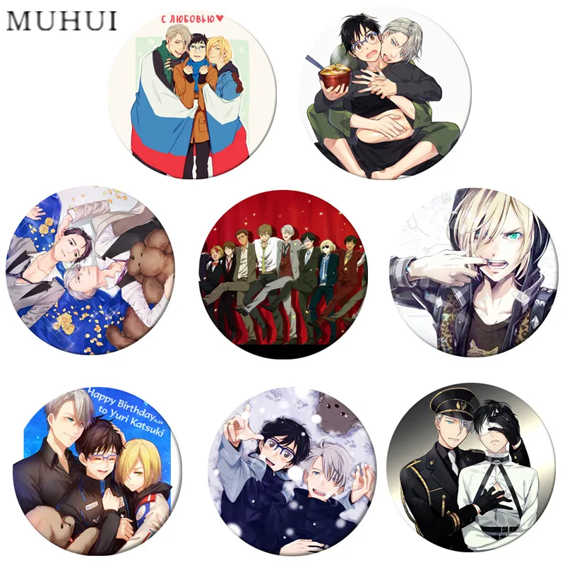 

Anime YURI!!! on ICE Brooch Pin Cosplay Badge Accessories For Clothes Backpack Decoration Children's gift B011