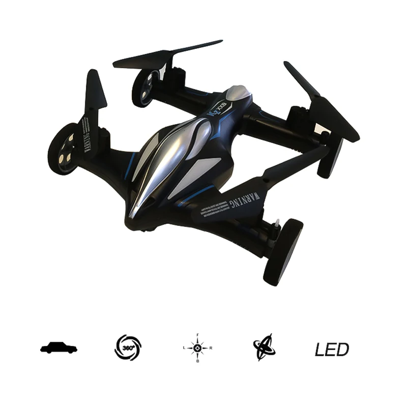 

Land and Air Dual Mode Children Toy Durable Intelligent 2.4G Anti-interference Quadcopter Drone One-button Return RC Helicopter