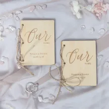 2 шт./компл. индивидуальные деревянные крафт Свадебный обещает фон под заказ с изображением подарков в деревенском стиле Свадебный декор страна Свадебные украшения