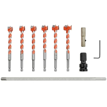 

Woodworking Hole Saw Cutter Opener Alloy Long Thread Drill Bit Wind Batch Hex Handle Long Wooden Door Lock Tool