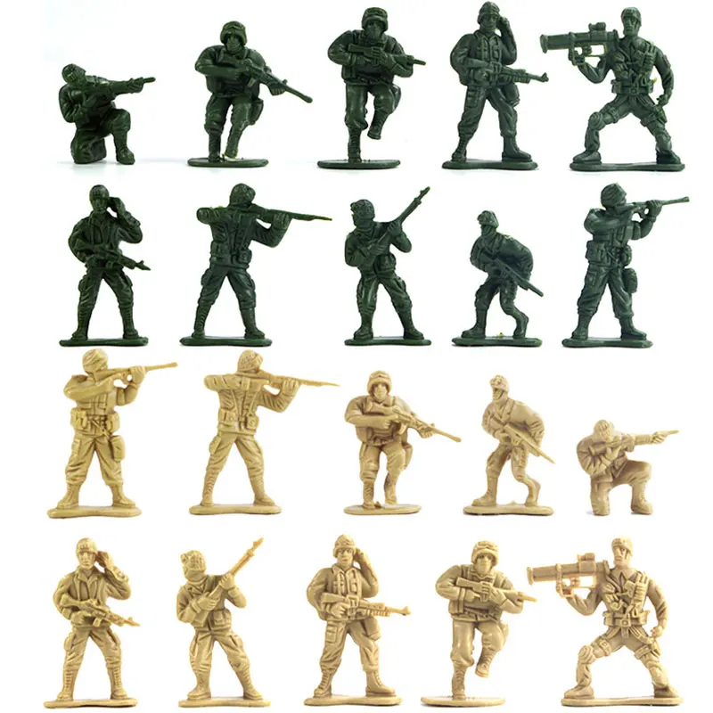 100pcs Large Soldier GK Simulation PVC Military Soldier Model Toys