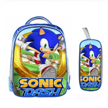 

13 Inch Mario Bros Sonic Boom Hedgehogs Kindergarten School Bags Bookbags Children Baby Toddler bag Kids Backpack Gift