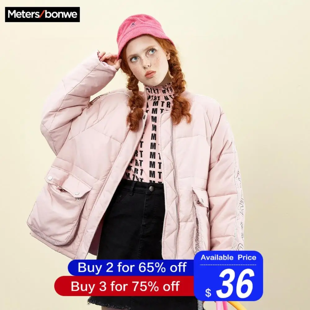 Metersbonwe зимнее Стеганое пальто для женщин для отдыха Модная студенческая куртка зимняя новая стеганая