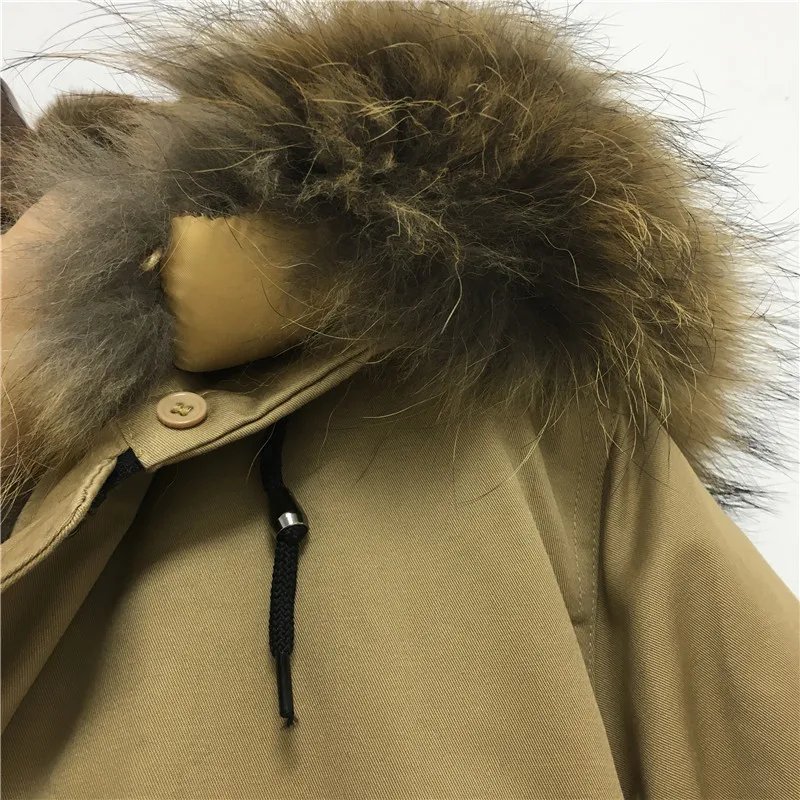 Camel длинное женское пальто с воротником из натурального меха енота, Модное теплое пальто из искусственного меха, размер плюс, Регулируемая Талия