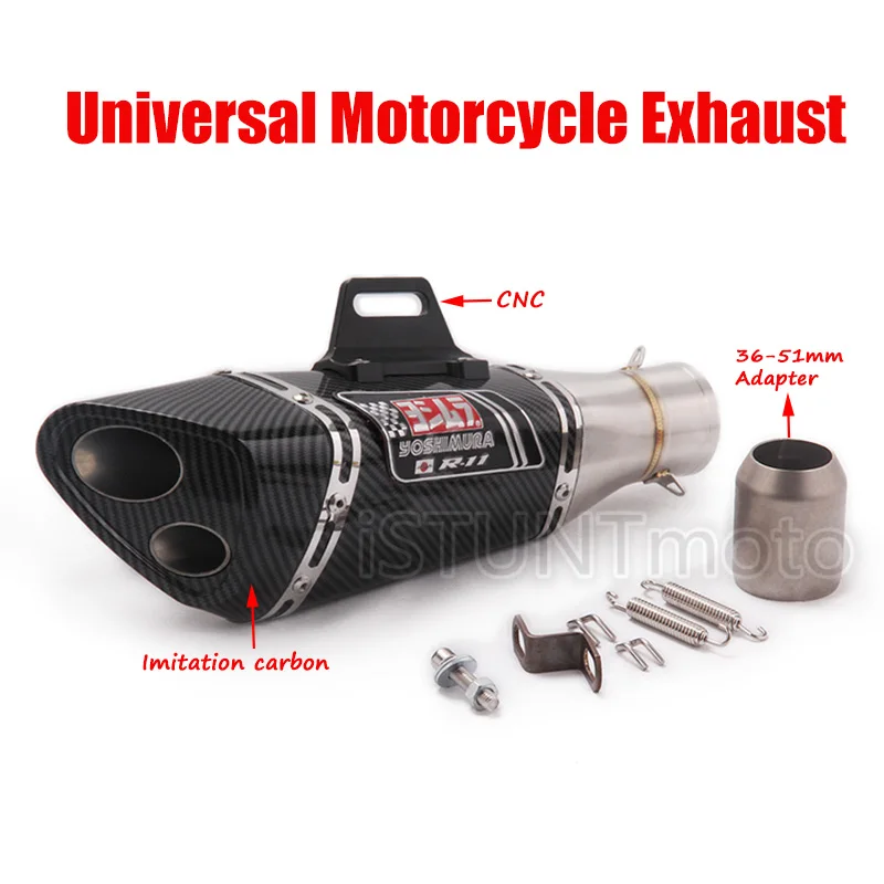51mm Inlet Universal Motorcycle Yoshimura Exhaust Pipe Escape Modified Muffler For NINJA400 502C NK605 CBR250R GSXR250 R25 R3 R6
