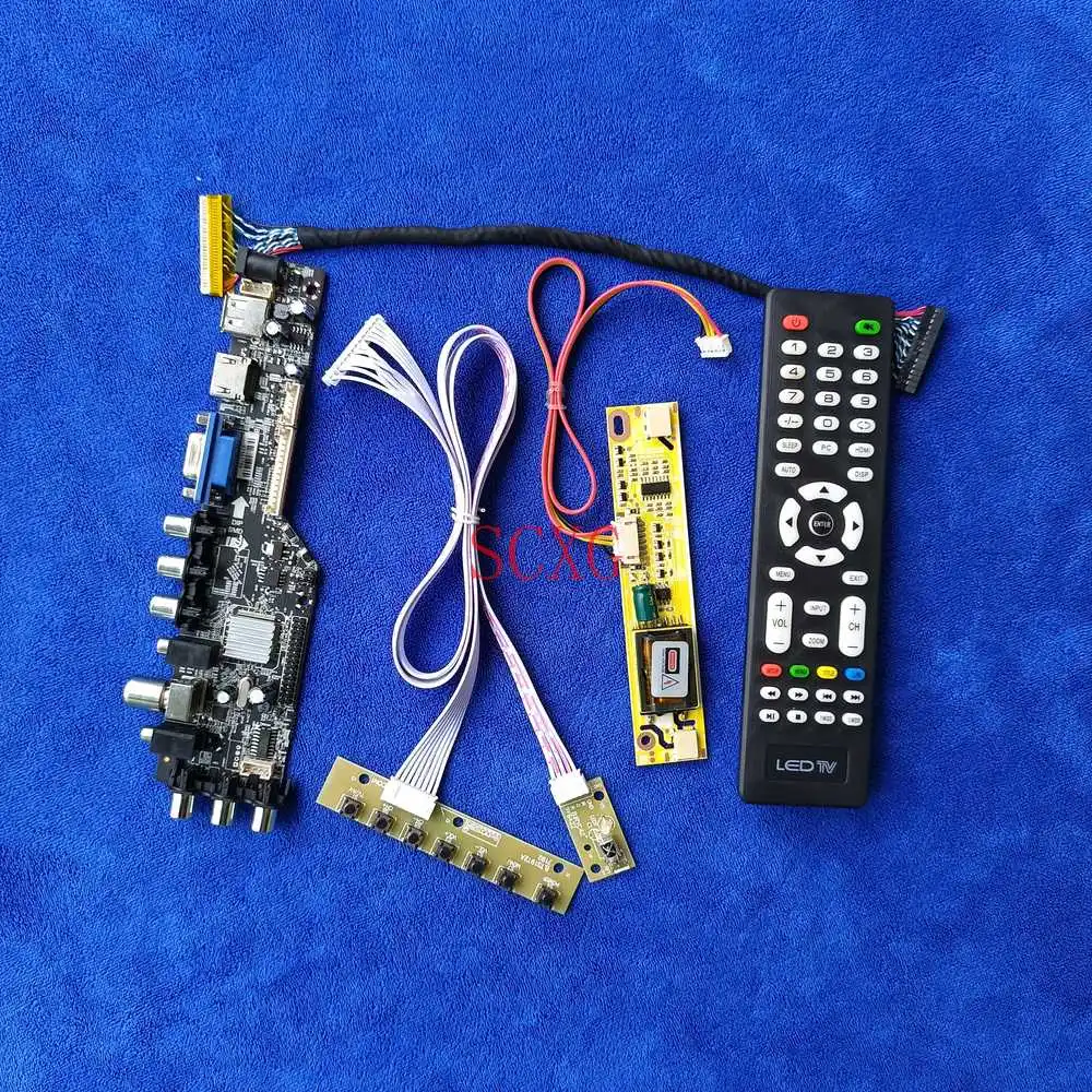 Controller Board AV VGA USB HDMI-compatible 1366*768 For M185B1/MT185GW01/M185XW01/TMS185WX1 Digital DVB KIT 2-CCFL 30 Pin LVDS |