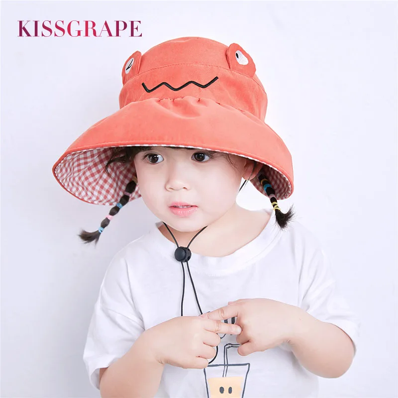 

Baby Girls Sun Hats with Super Large Brin SPF50+ New Summer Kids Empty Top Thin Panama Hats Caps Children's Bucket Hat Beach Cap