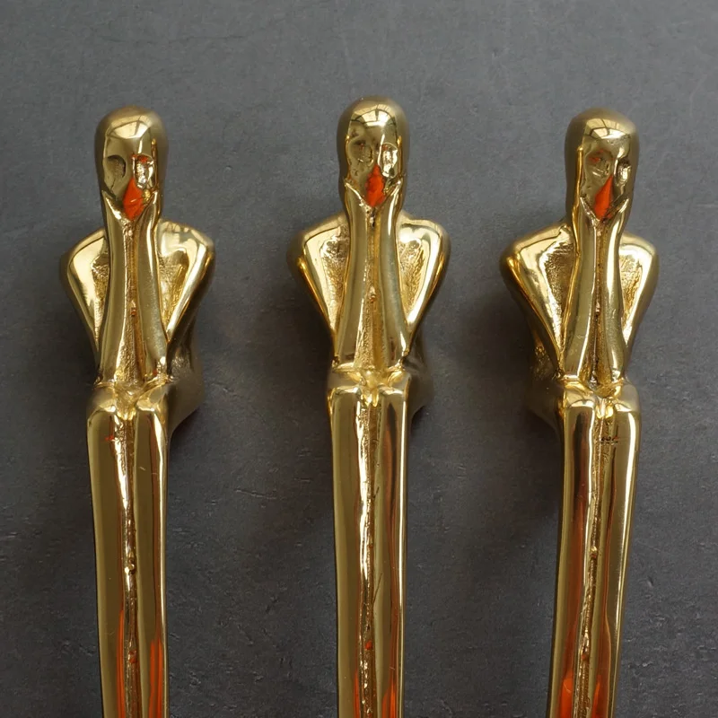 Solid Brass Handle Modern Minimalist Portrait Wardrobe Cabinet Door Cupboard Drawer Knob Handles Golden Long Pulls Furniture Diy |