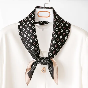 

2020 Promotion Women Winter Hijab And Autumn Summer New Ins Europe America Heavy Weight Small Silk Professional Art Hair Band