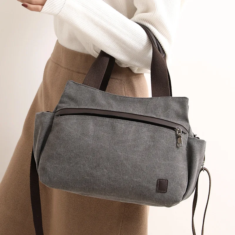 

ladies big bag spring cotton canvas retro wild casual shoulder slung 2019 JIULIN new