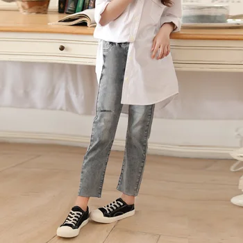 

Girls Jeans 2020 Kids Girl Pants Spring Autumn Solid Color Elastic Pencil Trousers Child Solid Pants For 3-18Y Children Clothing