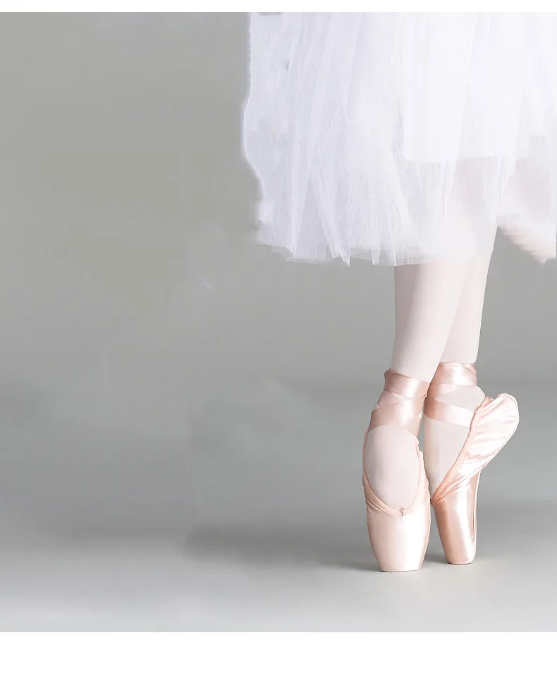 Girls Women Ladies Professional Ballet Pointe Shoes Satin Ballet Shoes With RibbonsProfessional Ballet Pointe Shoes Girls Women 6