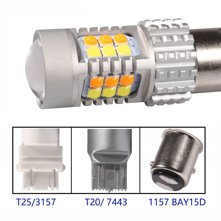 NHAUTP   ÷ LED ,  õ, ڵ , T20 W21/5W T25 P27/7W BAY15D P21/5W 7443 1157, 1 
