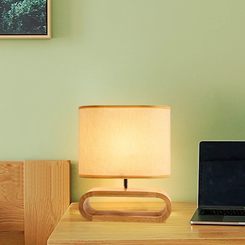 

Concise Solid Wood Desk Lamp Originality Modern Bedroom Bedside A Living Room Study Children House Oak Dimming Desk Lamp