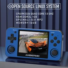 ANBERNIC – Console de jeux rétro portable RG351MP, écran IPS 640x480 px, Wifi externe, avec coque en métal, RK3326, 2400 jeux 