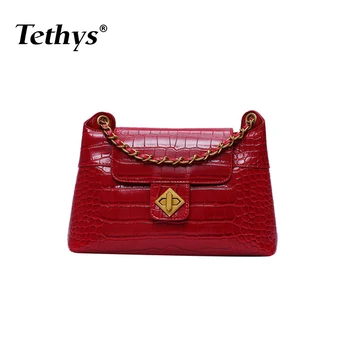 

Stone Chain PU Leather Crossbody Bags For Women 2019 Solid Color Shoulder Messenger Bag Lady Travel Handbags and Purses