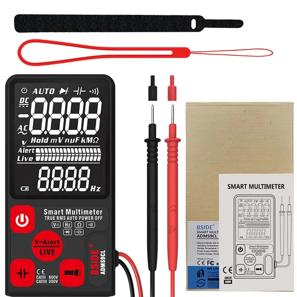 Портативный цифровой мультиметр большой ЖК-дисплей 3,5 Вольтметр 3 линии напряжение AC DC NCV тестер сопротивления для BSIDE ADMS9 CL
