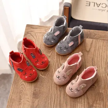 

girls snow boots children's short tube boots cartoon boy cotton boots plus velvet baby autumn new children's shoes