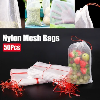 

Reusable Mesh Produce Bags Washable Grocery Bags Fruit Vegetable Organizer Bags for Household Garden Grass Supply