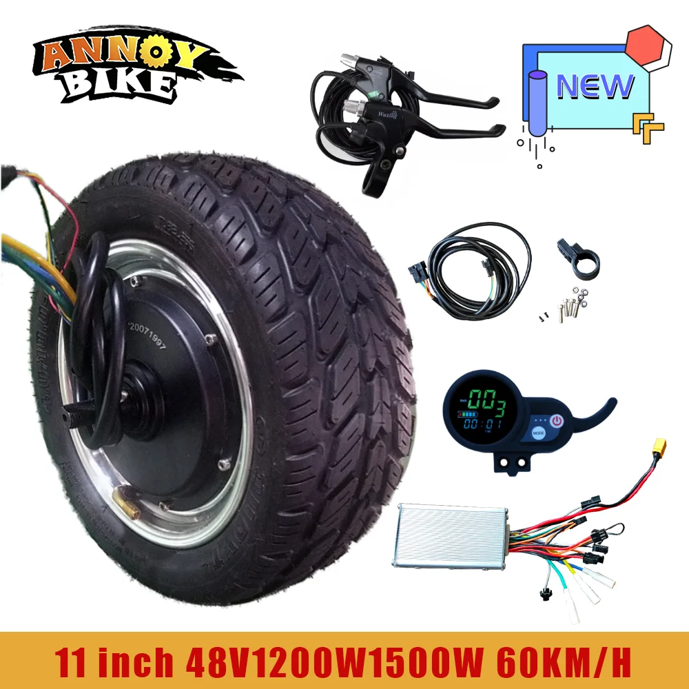 11 дюймов 48 В 1200W1500W комплект мотора ступицы 60 км/ч 4 0/10 0-6 5 безредукторный двигатель