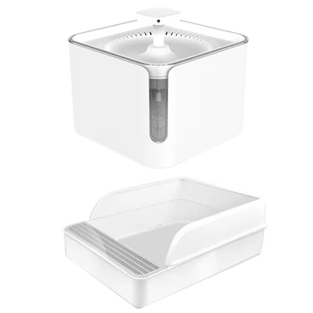 

Pet Water Fountain 100 Oz/3L Automatic Cat Water Fountain Dog Water Dispenser with Pet Dog Toilet Cat Litter Box