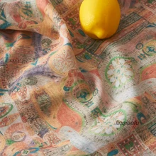 Рами набивная ткань элегантное платье халат ткань высокого качества льняная ткань