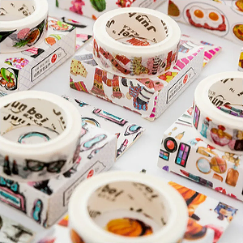 

1piece Delicate Washi Tape Cartoon Paper Colorful Sticker Lovely Creative Adhesive Tape DIY Label Masking Tape Scrapbooking