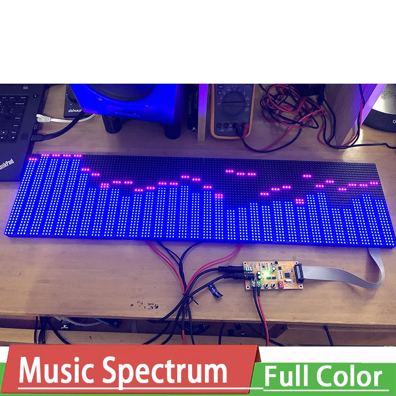 

profession Music Spectrum Full Color Display Screen Audio KTV Stage LED Rhythm Light Level Indicator VU Meter F/ Power amplifier