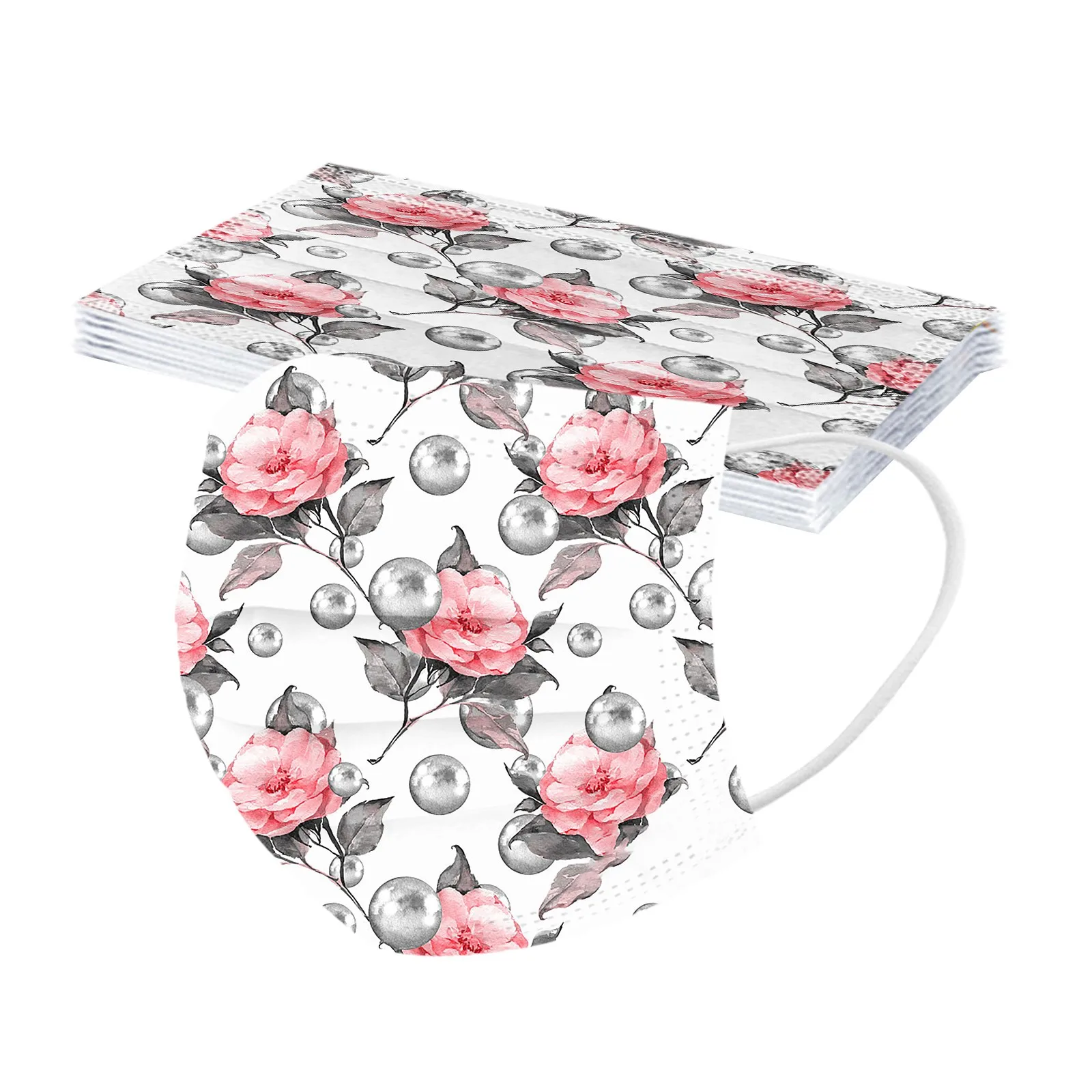 10pcs Adult Floral Printed Masks Mouth-muffle Disposable Flower Pattern Face mask 3 Layer Ply Meltblown Cloth Filter Facemask 5