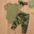 Baby Girls Boys Clothes Set Камуфляж С Коротким Рукавом Письмо Печатный Боди Топы+Брюки Малыш Детская Одежда Лето 2021