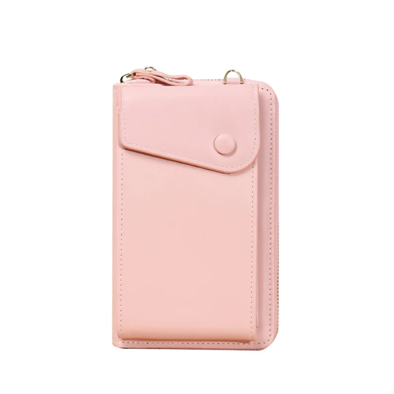 

Long Strape Mobile Phone Bag Women Multi-pocket Letter Print Solid Color Zipper Pouch Wallet Crossbody Shoulder Messenger Bag