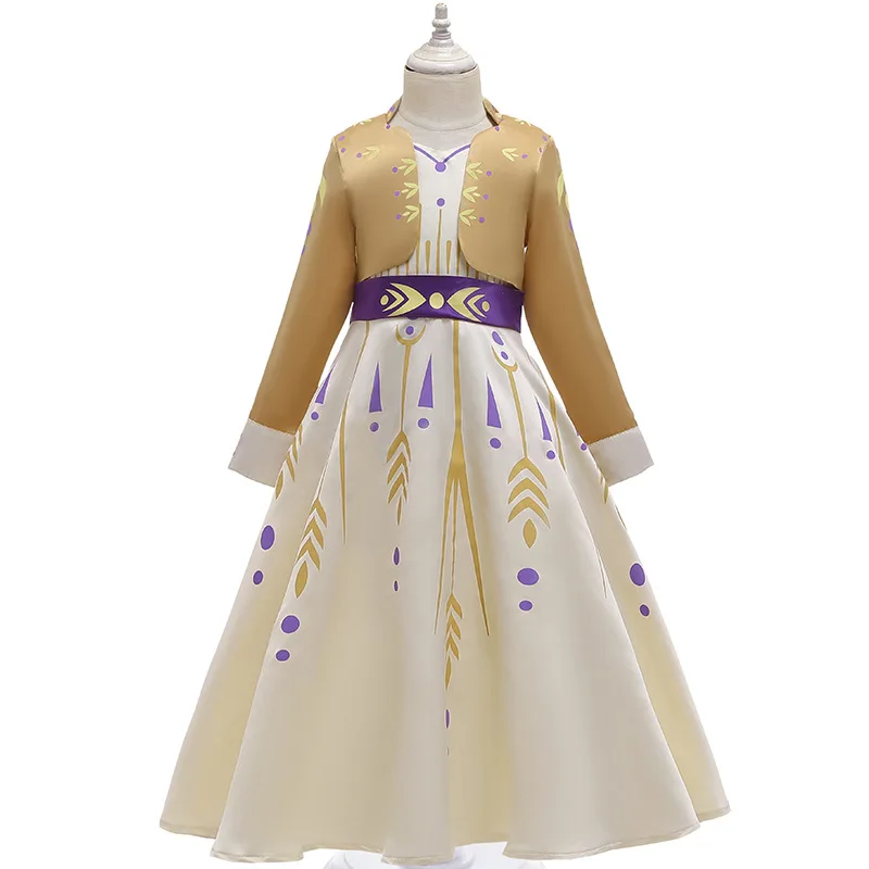 Snow Queen 2 Cosplay Elsa Anna Girls Dress Summer Casual Mesh Princess Dress Party Performance Costume 4-12 Years Kids Dresses