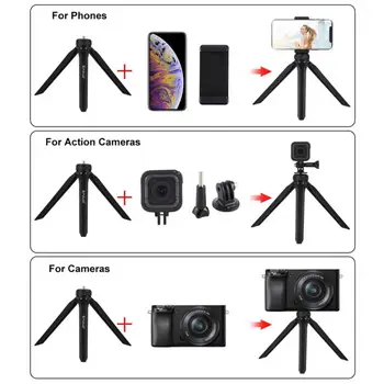 

Tripod live desktop tripod with mobile phone clip Phone Holder Pocket Mini Plastic Tripod Mount with Phone Clamp for Smartphones
