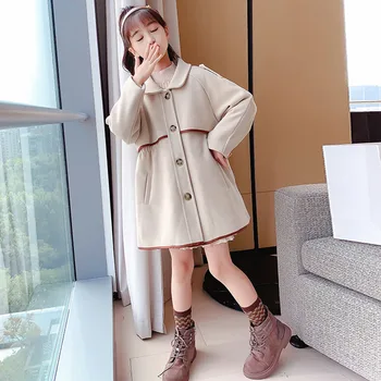 

Teenage Girls Fashion Overcoat 2020 New Korean Thick Autumn and Winter Kids Girls Jacket Elegant Children Sweet Overcoat, #9207
